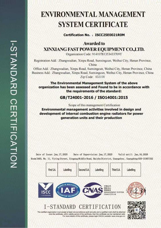 ENVIRONMENTALMANAGEMENTSYSTEM CERTIFICATE